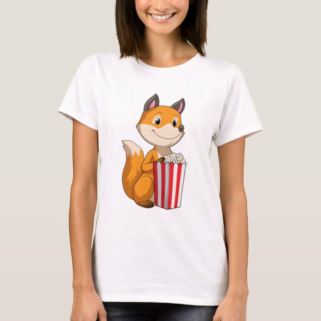 T-shirt Renard avec Popcorn (Devant)