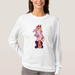 T-shirt Renard avec robe de mariée et bouquet de fleurs