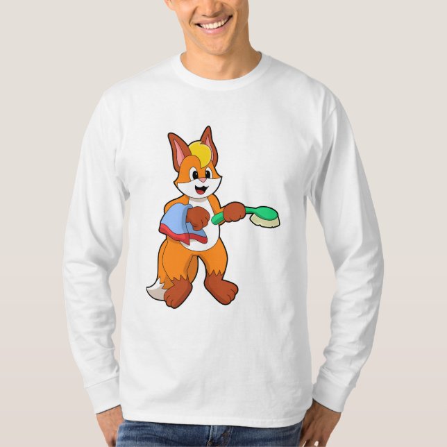 T-shirt Renard avec serviette et brosse (Devant)