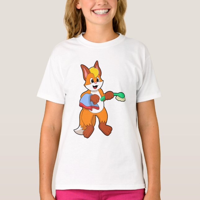 T-shirt Renard avec serviette et brosse (Devant)