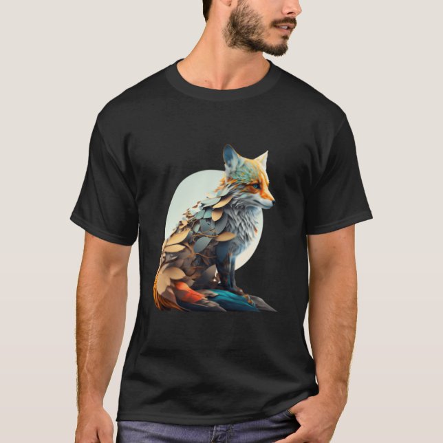 T-shirt Renard Beau Et Coloré (Devant)