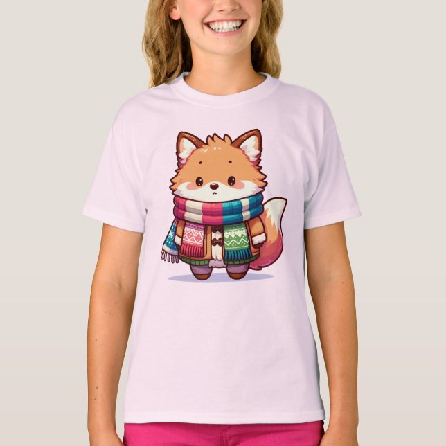 T-shirt Renard Choupinet en Hiver (Devant)
