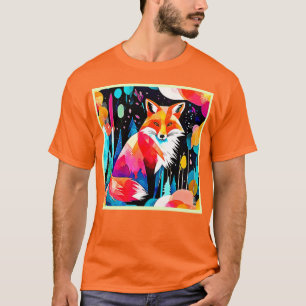 T-shirt Renard coloré Art Abstrait