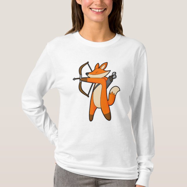 T-shirt Renard comme Archer avec flèche et Bow (Devant)
