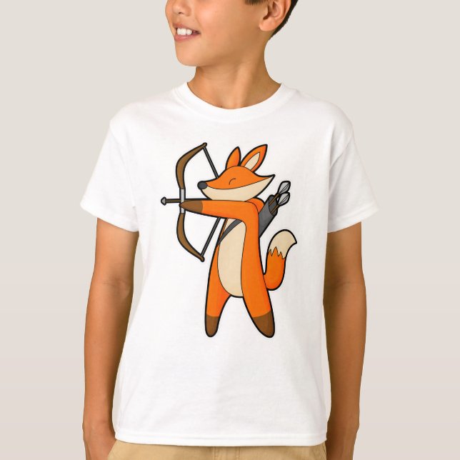 T-shirt Renard comme Archer avec flèche et Bow (Devant)