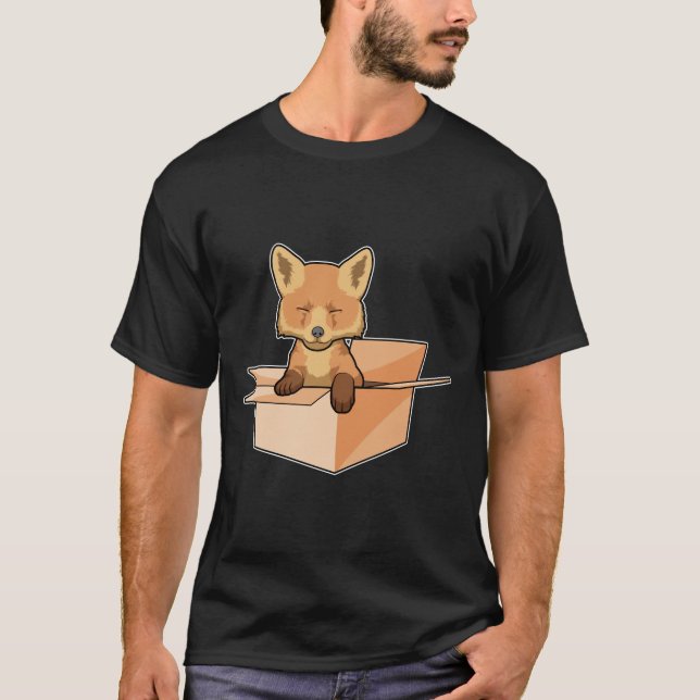 T-shirt Renard comme bébé dans la boîte (Devant)