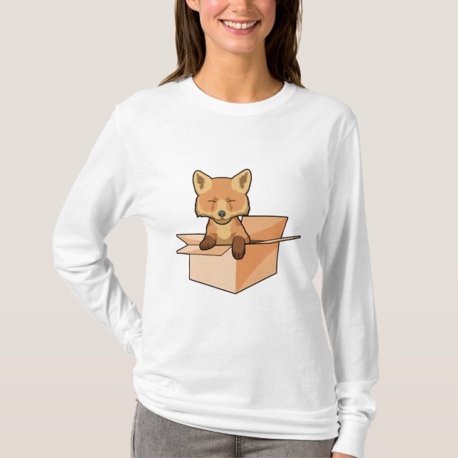 T-shirt Renard comme bébé dans la boîte (Devant)