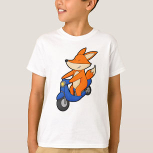T-shirt Renard comme Biker avec Scooter