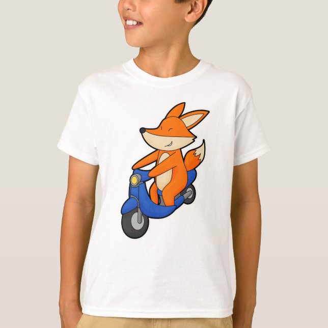 T-shirt Renard comme Biker avec Scooter (Devant)