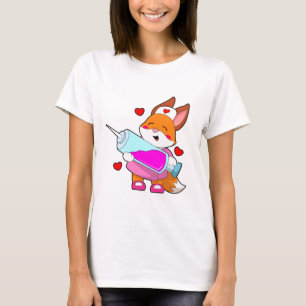 T-shirt Renard comme infirmière avec seringue