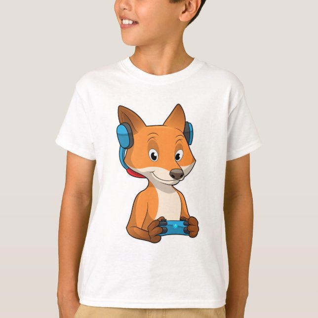 T-shirt Renard comme joueur avec Joystick (Devant)