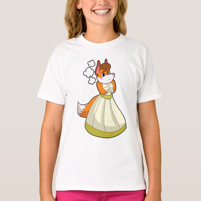 T-shirt Renard comme mariée avec une robe de mariée.PNG (Devant)