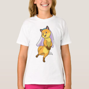 T-shirt Renard comme mariée avec voile