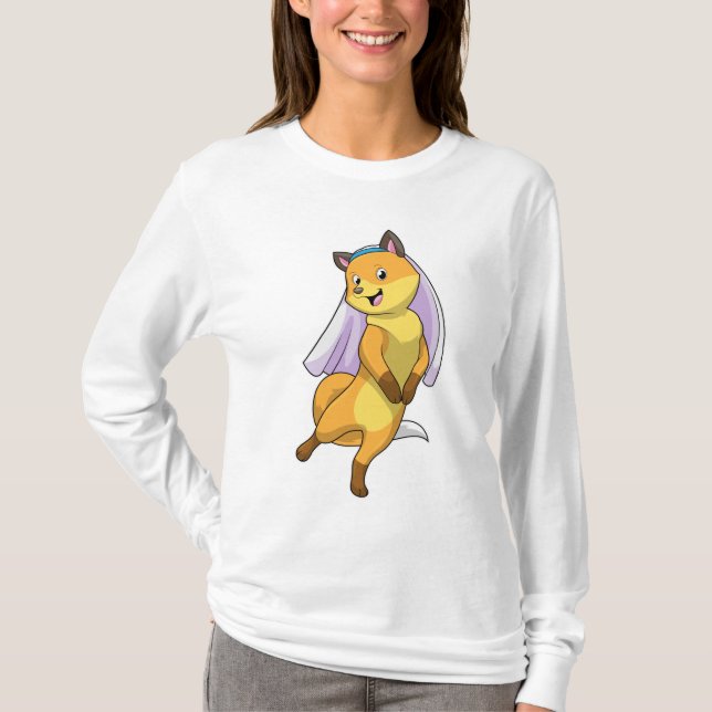 T-shirt Renard comme mariée avec voile (Devant)