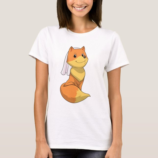 T-shirt Renard comme mariée avec voile (Devant)