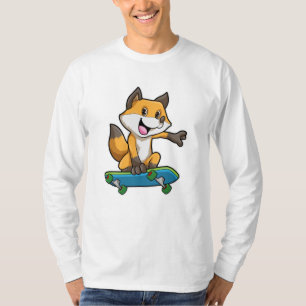 T-shirt Renard comme patineur avec skateboard