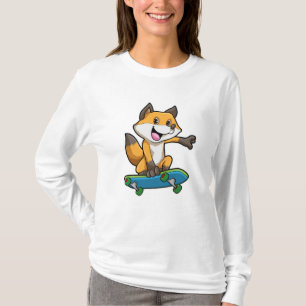 T-shirt Renard comme patineur avec skateboard
