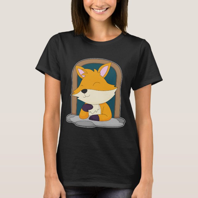 T-shirt Renard dans une fenêtre (Devant)