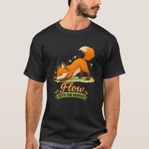 T-shirt Renard de dessin animé en posture de chien tête en