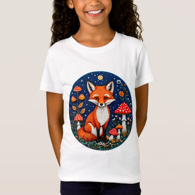 T-Shirt Renard de dessin animé mignon (Devant)
