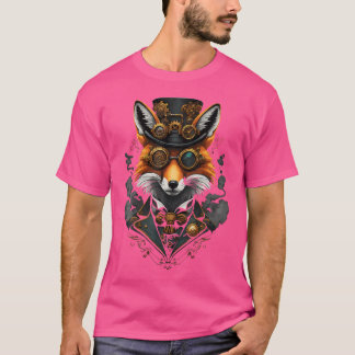 T-shirt Renard De Steampunk Avec Des Lunettes Et Porter De