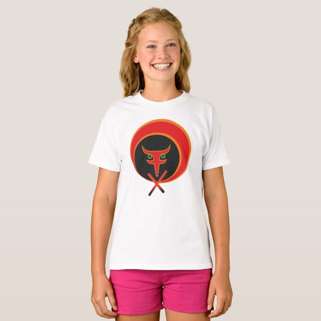 T-shirt Renard de vie - Rouge. (Devant entier)