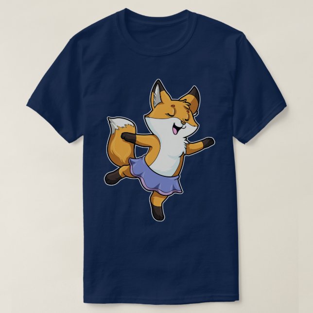 T-shirt Renard en ballerine au ballet avec jupe (Design devant)