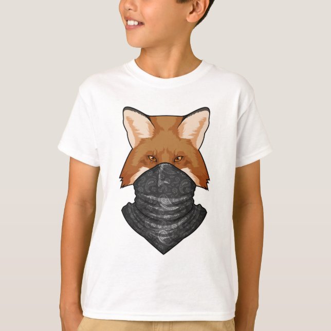 T-shirt Renard en bandit avec foulard (Devant)