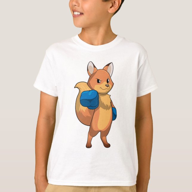 T-shirt Renard en boîte avec gants de boxe (Devant)
