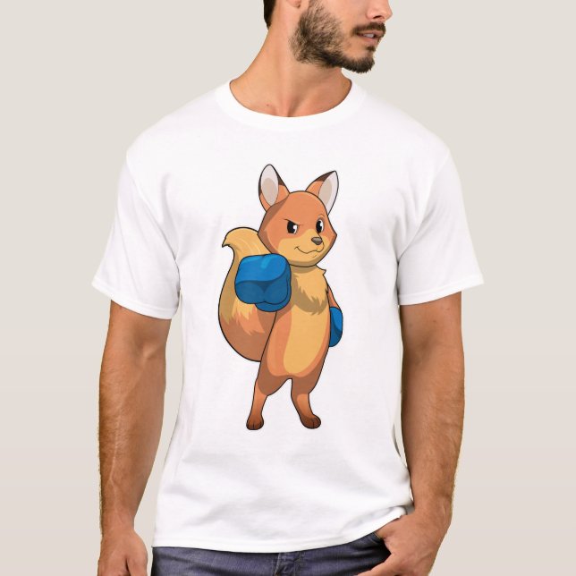T-shirt Renard en boîte avec gants de boxe (Devant)