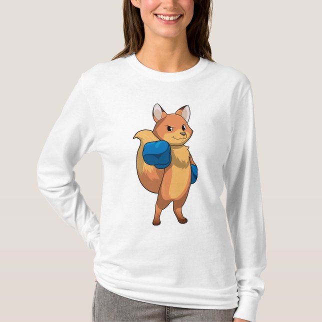 T-shirt Renard en boîte avec gants de boxe (Devant)