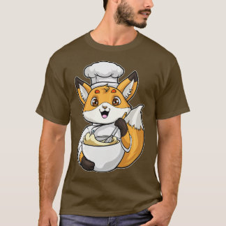 T-shirt Renard en boulanger avec bol de fouet à pâtisserie