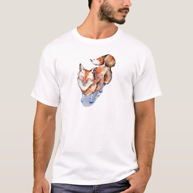 T-shirt Renard en Chaussettes (Devant)