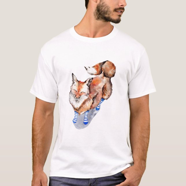 T-shirt Renard en Chaussettes (Devant)