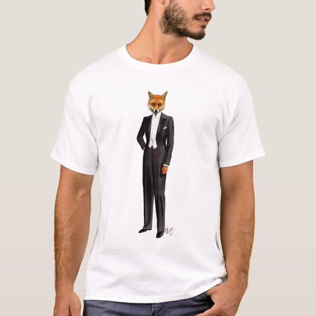T-shirt Renard En Costume De Soirée Complet (Devant)
