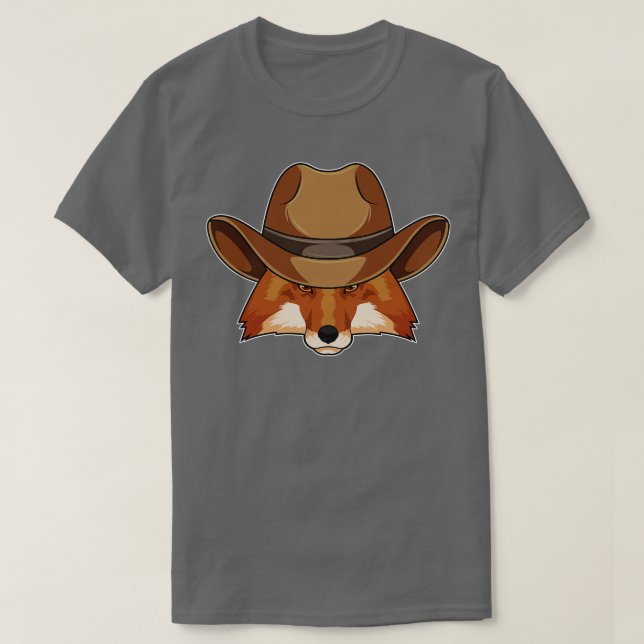 T-shirt Renard en cowboy avec chapeau (Design devant)