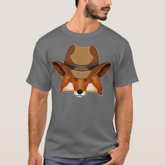 T-shirt Renard en cowboy avec chapeau