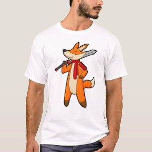 T-shirt Renard en guerrier avec épée et écharpe