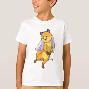 T-shirt Renard en mariée avec Voile