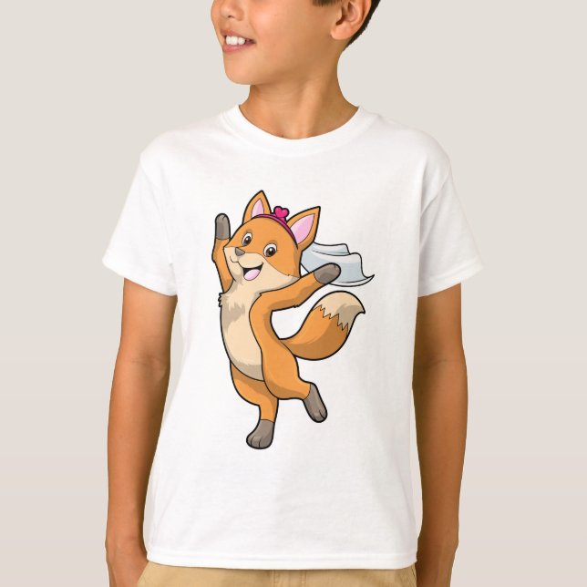 T-shirt Renard en mariée avec voile et cœur (Devant)