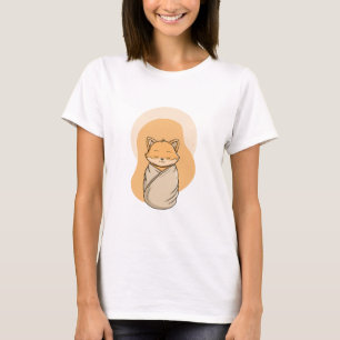 T-shirt Renard Endormi Enveloppé dans une Couverture