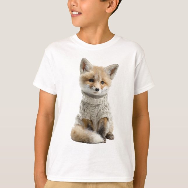T-shirt Renard Enfant Pull Douillet Tricoté (Devant)