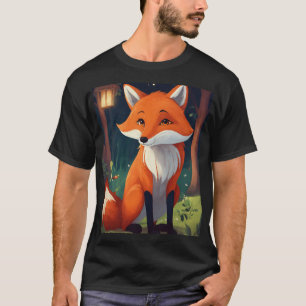 T-shirt Renard espiègle avec Sophistication (Backgro clair