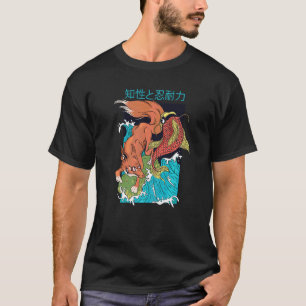 T-shirt Renard Et Poisson De Style Japonais Renards Adorab