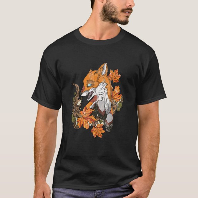 T-shirt Renard Fantastique Chat Créature de la Forêt Anima (Devant)