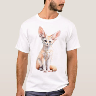 T-shirt Renard Fennec Aquarelle Hommes Renard du désert