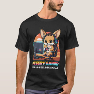 T-shirt Renard Fennec Gamer du Désert - Streamer de Jeux