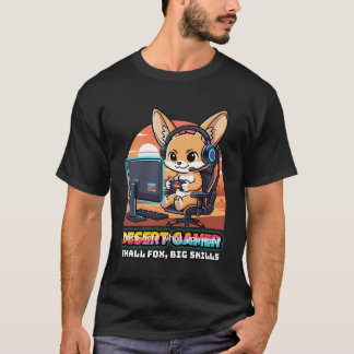 T-shirt Renard Fennec Gamer du Désert - Streamer de Jeux
