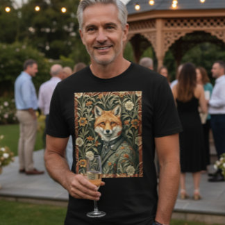 T-shirt Renard Gentleman en Tenue de Soirée Bois Vintage