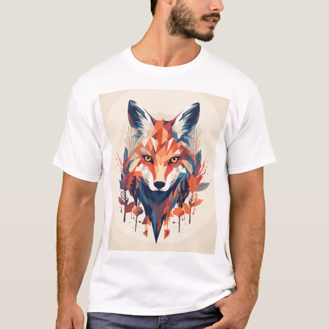 T-shirt Renard géométrique (Devant)